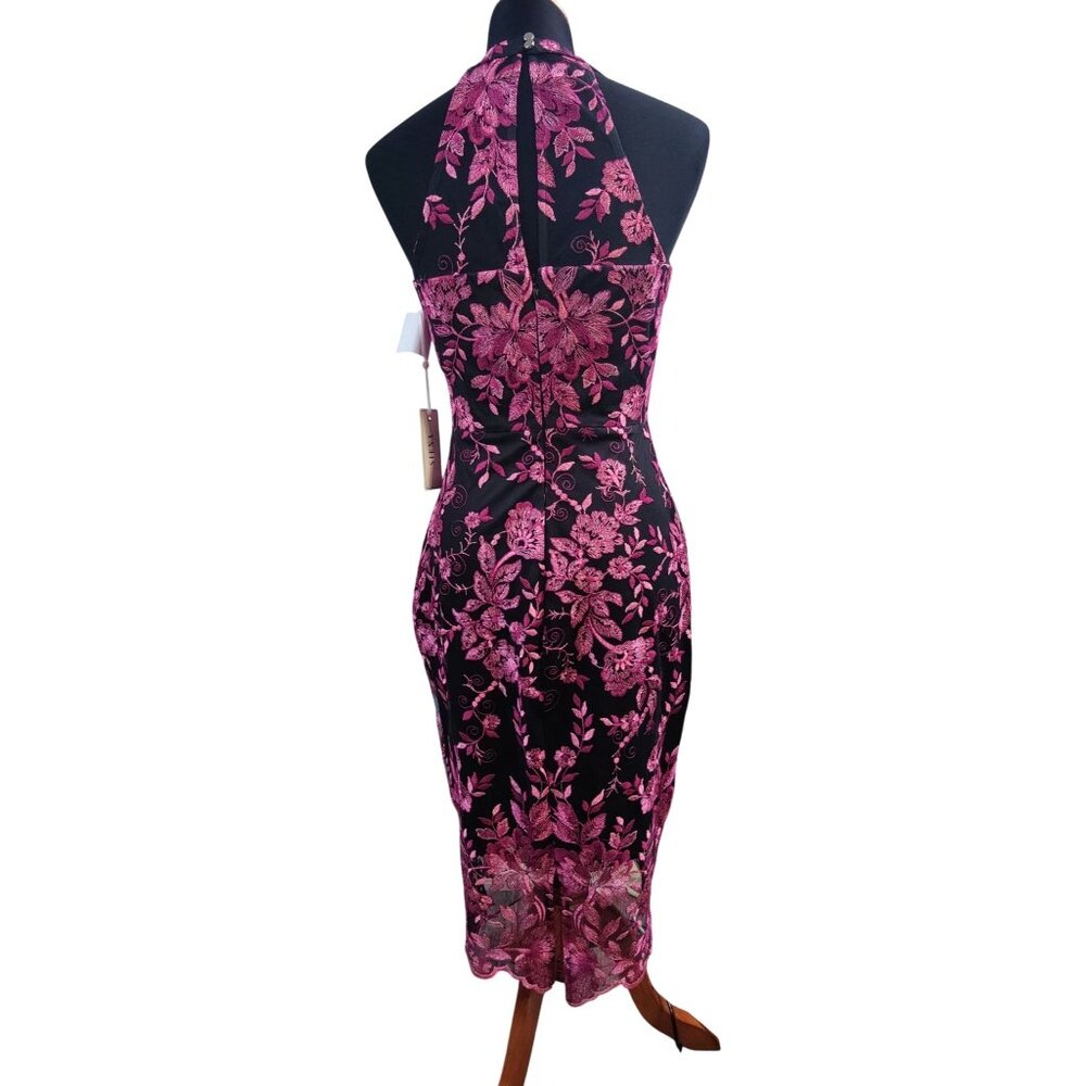New Siena V-Neck Pink Floral Lace Dress Size 6 - Picture 4 of 7